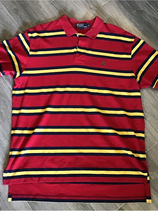 Ralph Lauren Other - Ralph Lauren Red Polo with Navy and Yellow Stripes